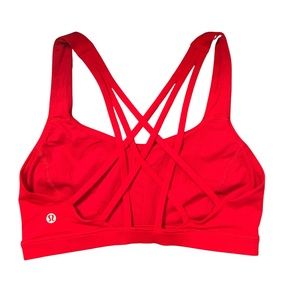 Red Lululemon sports bra. Size 6